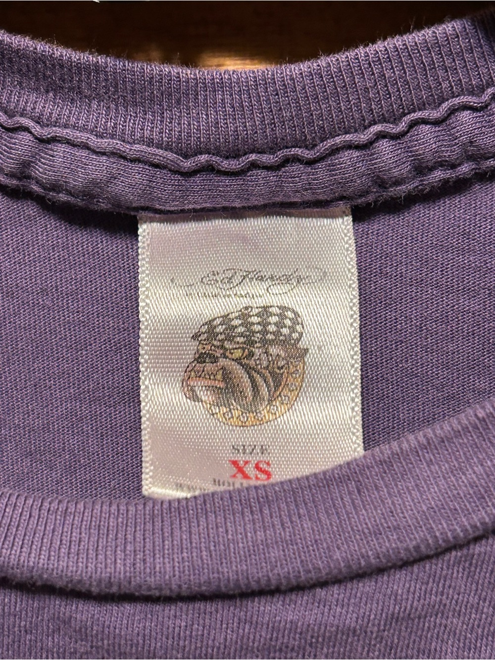 Ed Hardy Purple Long Sleeve Tunic Dress with Blue & Green Lotus Graphic - Picture 4 of 16